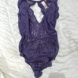victoria's secret floral lace bodysuit lingerie